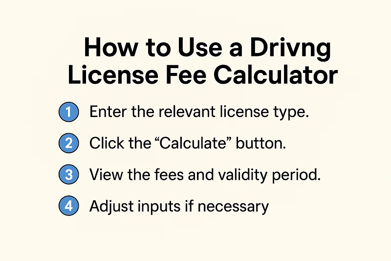 How to Use a Driving License Fee Calculator