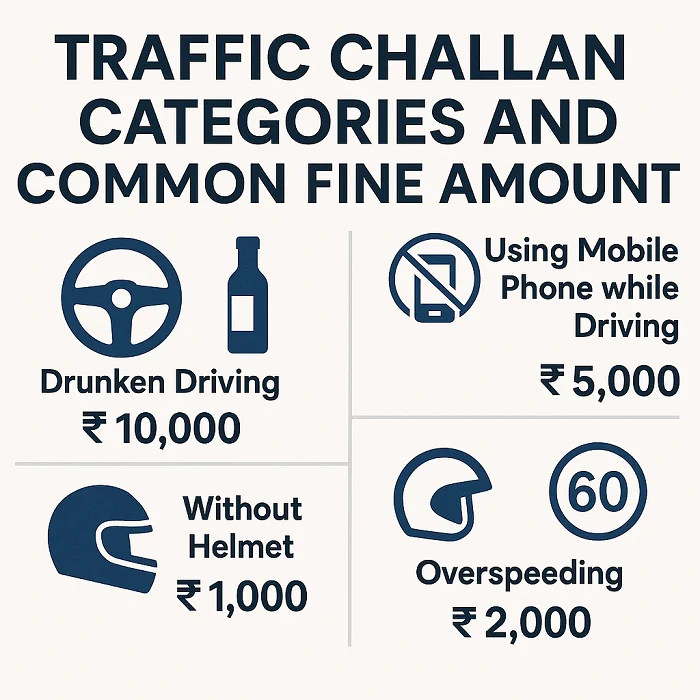 Traffic Challan Categories and Common Fine Amounts