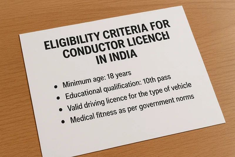 Eligibility Criteria for Conductor Licence in India