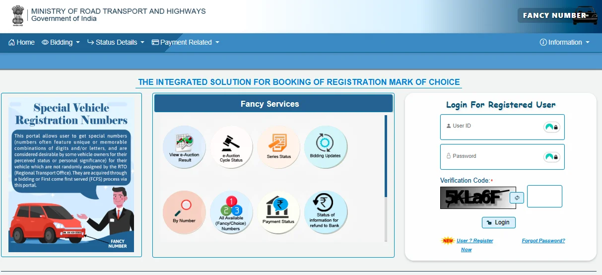 Fancy Parivahan portal