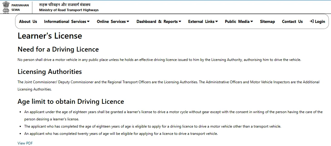 Learners Driving License