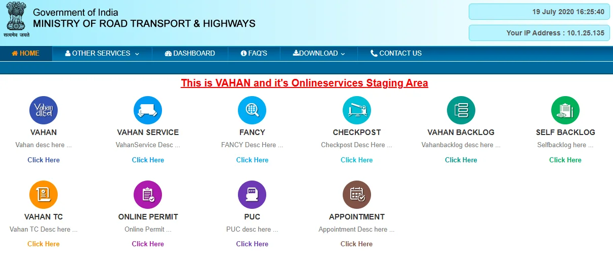 Parivahan Sewa Portal